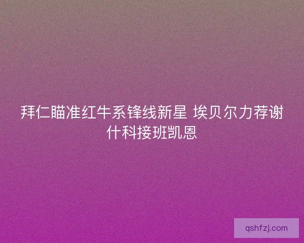 拜仁瞄准红牛系锋线新星 埃贝尔力荐谢什科接班凯恩